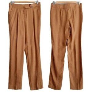 LUISA SPAGNOLI Linen Blend Light Dress Pants Tan Sz S | Eur 42
